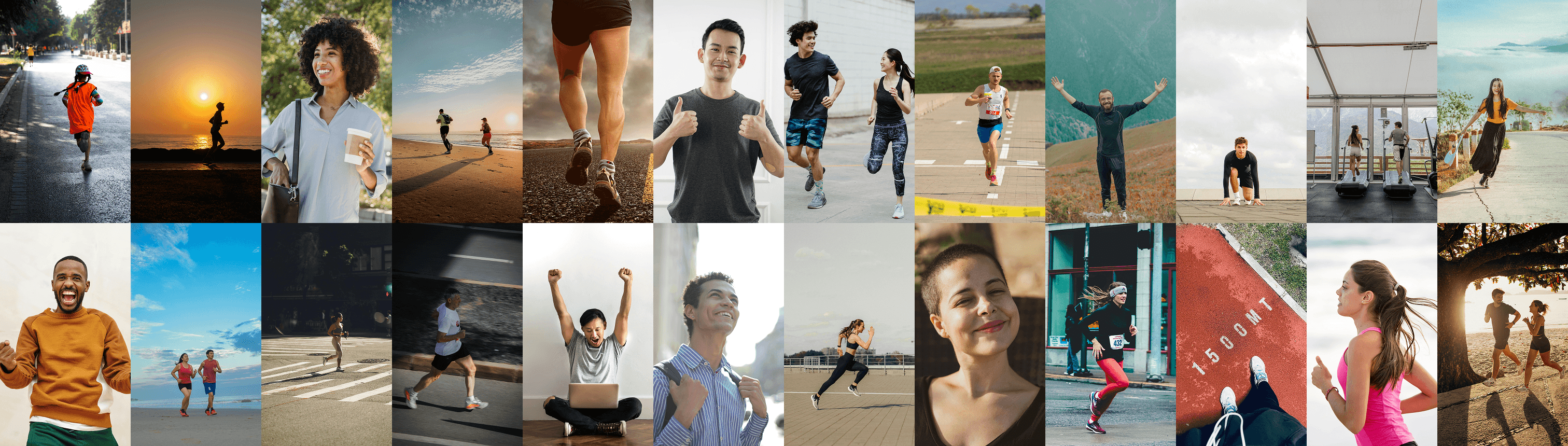People fitness movement lifestyle collage background